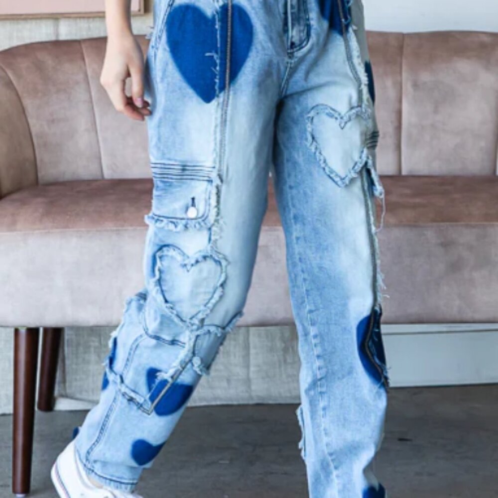 Oli & Hali Blue Heart Denim Pants